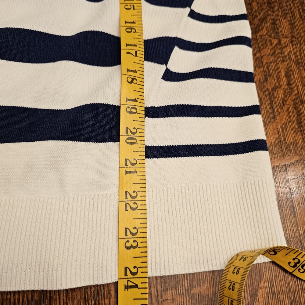 ON 34th Striped Navy and White Crewneck Sweater - Picture 12 of 12